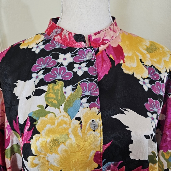 NATORI IMPERIAL GARDEN MANDARIN PJ Blouse! Size Medium. - Picture 5 of 10